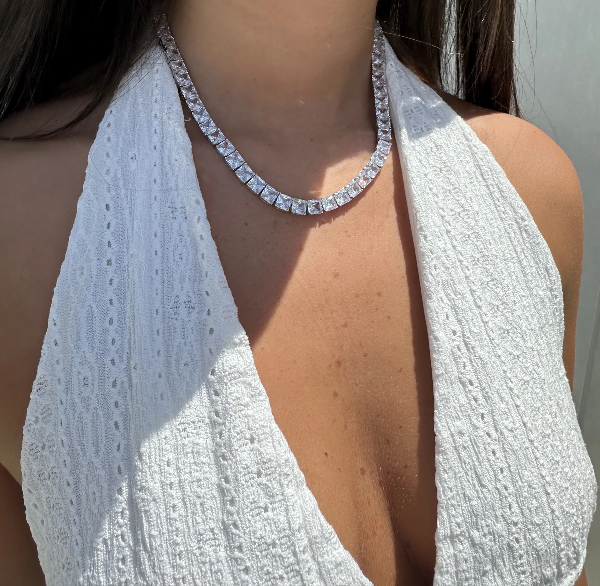 שרשרת טניס מרובעת מכסף 925