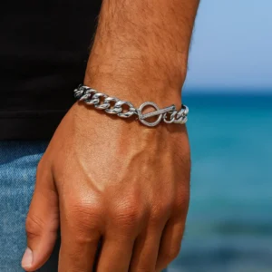 צמיד חוליות קובני עם סגירת T