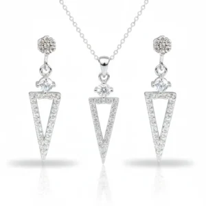 סט משולשים נופלים מכסף