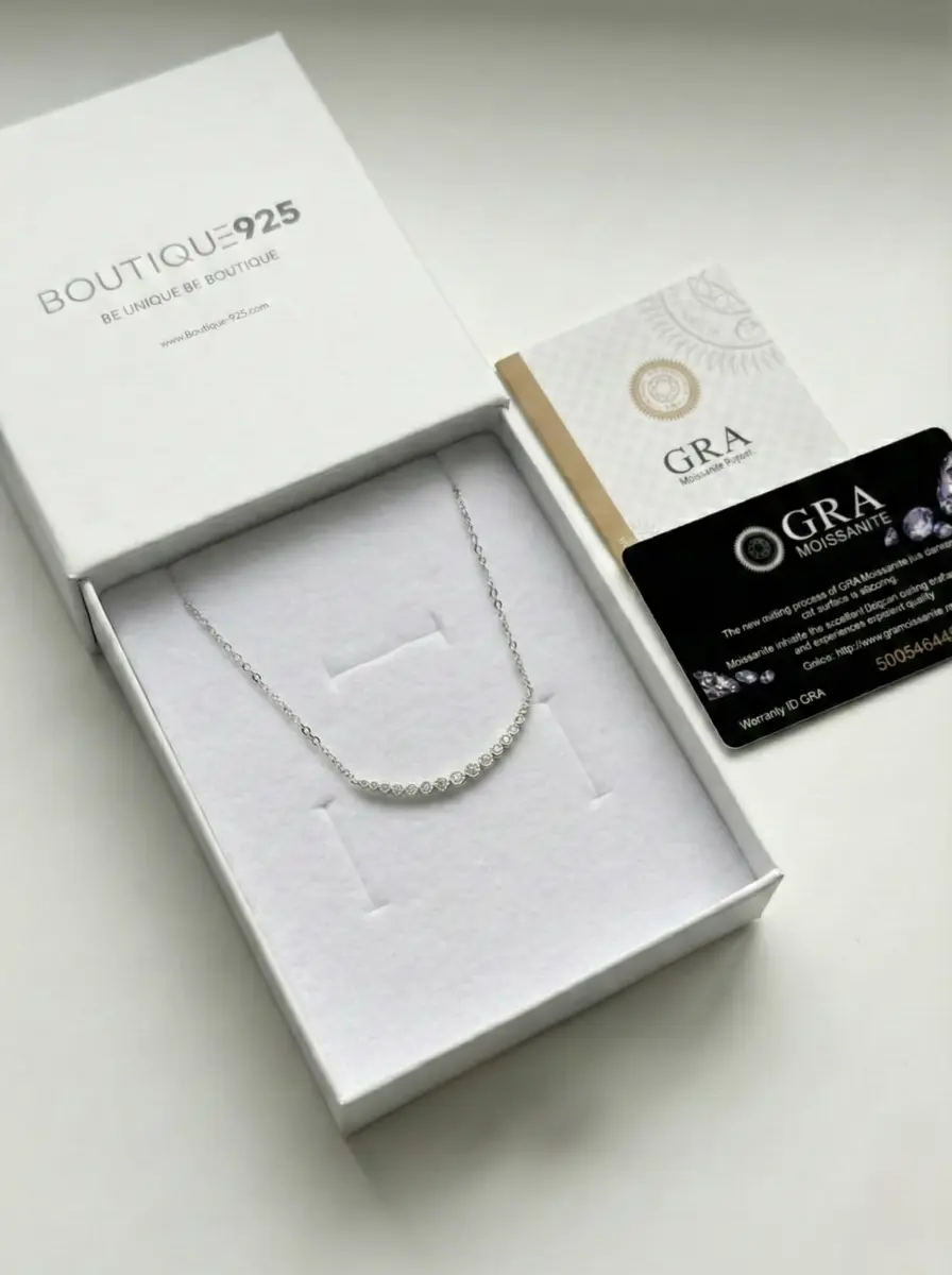 שרשרת מואסנייט עדינה D VVS1 תמונה של שרשרת מואסנייט D VVS1 עם תעודה